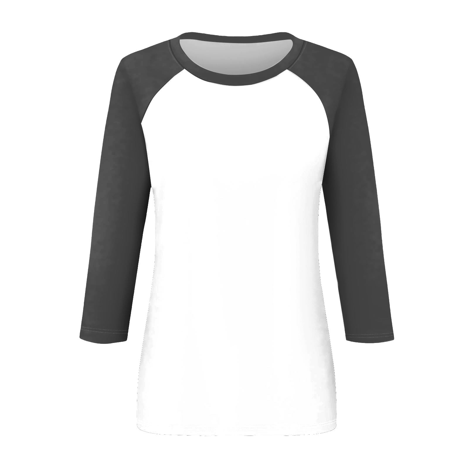 thumbnail image 4 of Camiseta informal de manga 3/4 y cuello redondo para mujer, versátil, de poliéster, tallas S-XXL, 4 of 5